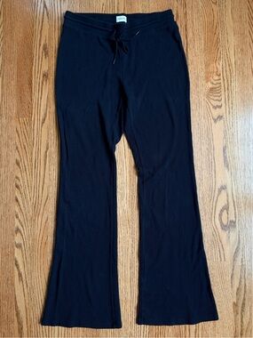 Aritzia Sunday Best Black Baby Waffle Pant Knit Black Drawstring Pant size Large